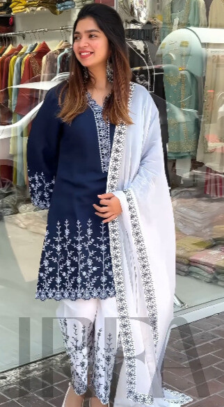 Soft Cotton Embroidery Three Piece